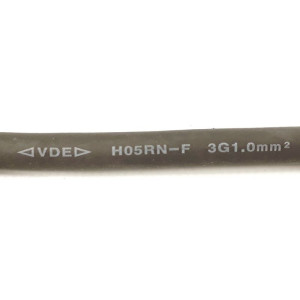 Kabel H05RNF 3G1,0 se zásuvkou - 0,5 m